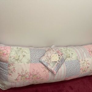 RACHAEL ASHWELL SHABBY CHIC PATCHWORK BODY PILLOW CASE 🩷💚🩵🤍